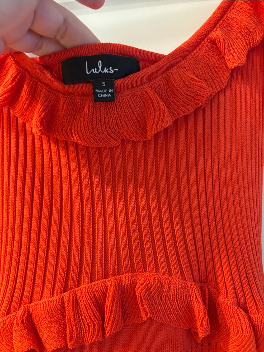 Lulu’s Red Ruffle Knit Dress - Picture 3 of 4
